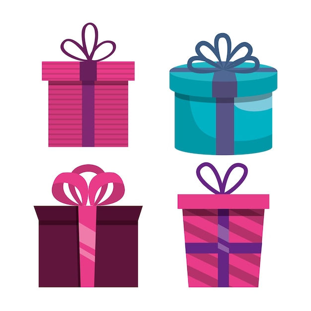 Download Caja de regalo presenta iconos de conjunto | Vector Premium