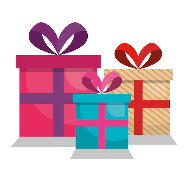 Download Caja de regalo presenta iconos de conjunto | Vector Premium