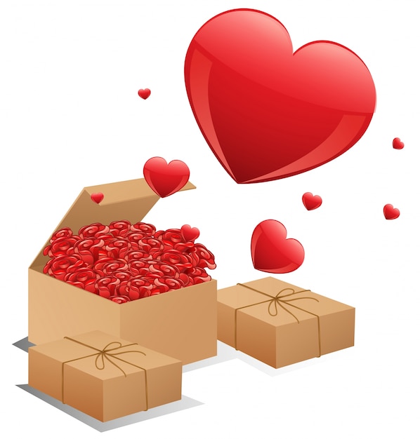 Download Cajas de rosas | Vector Premium