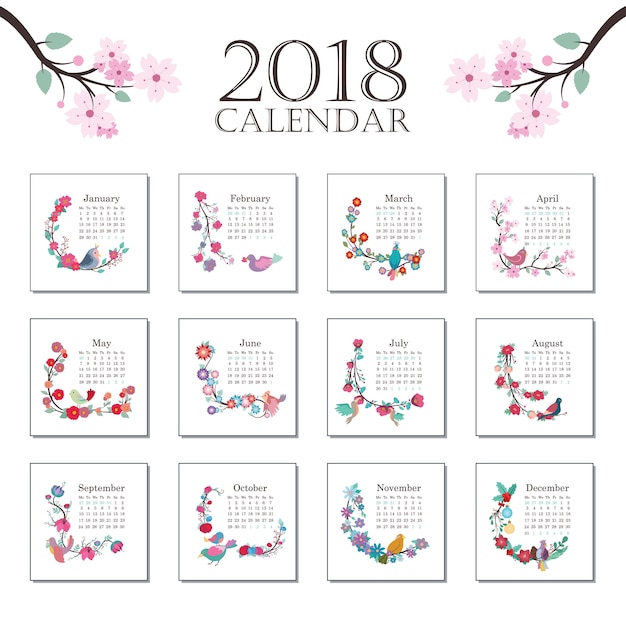 Calendario Argentino 2018 con pajaritos ¡Imprímelo! Calendario Argentino 2018 con pajaritos ¡Imprímelo!