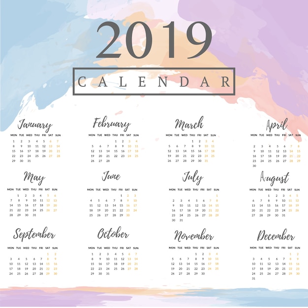 Calendarios 2019: Impresiona con tonos azules y violetas Calendarios 2019: Impresiona con tonos azules y violetas