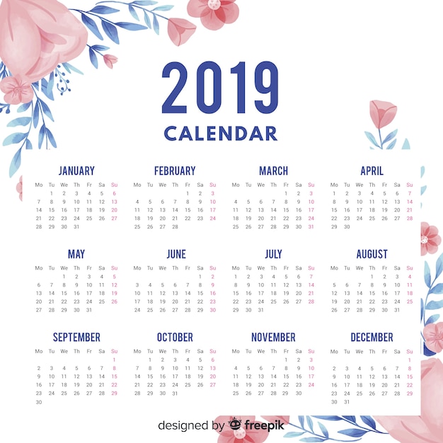 Calendario de 2019 | Descargar Vectores gratis