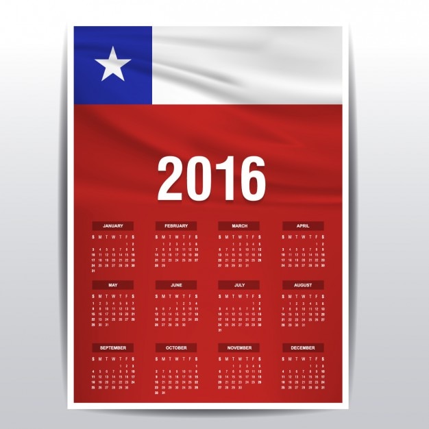 Calendario De Chile De 2016 | Descargar Vectores Gratis