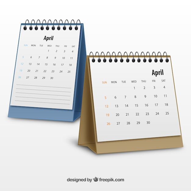 Calendarios Realistas Vector Gratis 7826