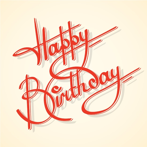 Caligrafía feliz cumpleaños adornado lettering postal plantilla