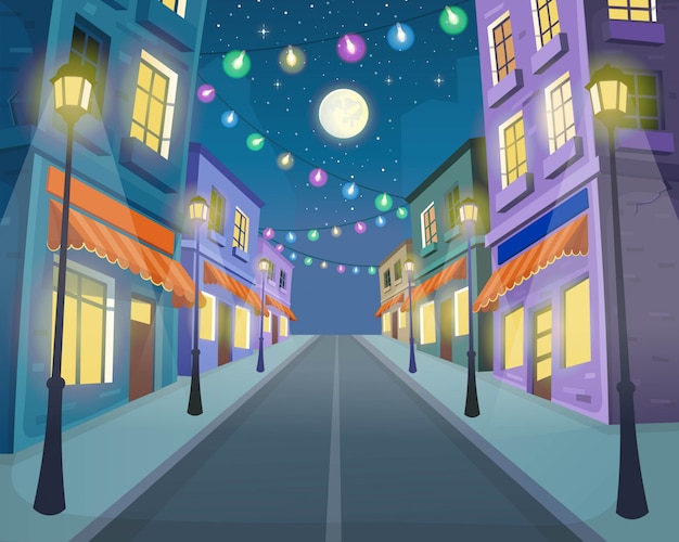 Calles De La Ciudad En Estilo De Dibujos Animados Vector Premium ...