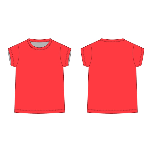 Camiseta De Dibujo Tecnico Para Ninos En Color Rojo Ilustracion De
