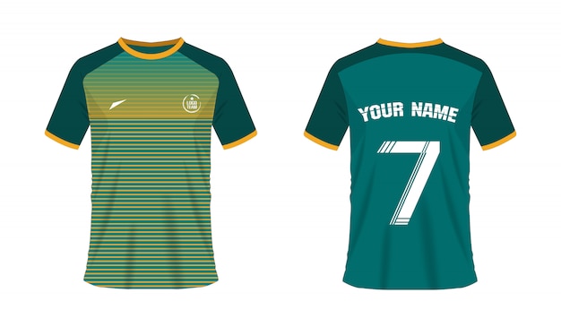 Camiseta verde y amarillo plantilla de fútbol o fútbol para el club del  equipo. jersey sport, | Vector Premium