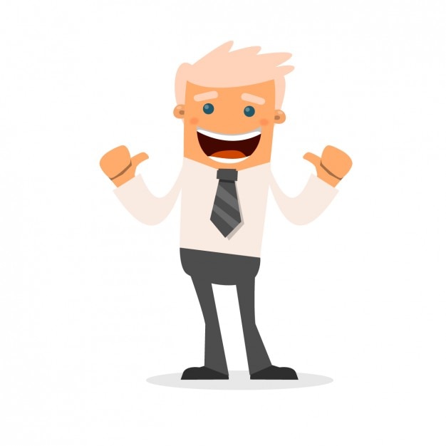 Caricatura de hombre de negocios feliz | Vector Gratis