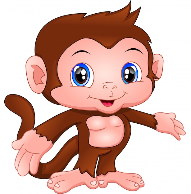 Caricatura Lindo Bebe Mono Vector Premium