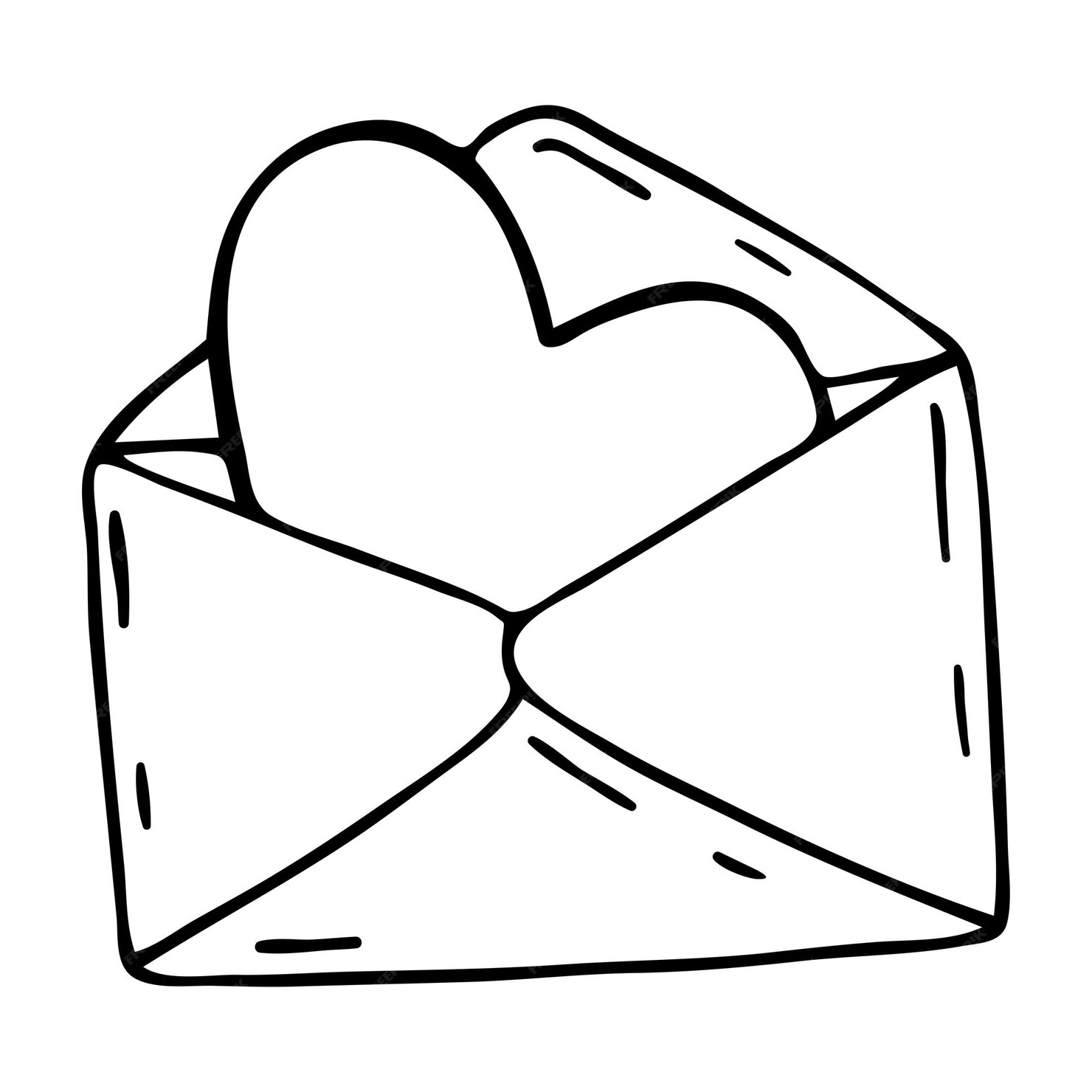 Una Carta De Amor Ilustración De Vector Doodle De Un Sobre Con Una Carta De Amor Icono De San 6490