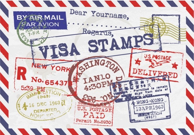 Carta con sellos de visado  Descargar Vectores gratis