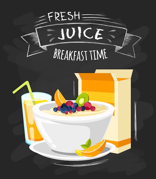 Cartel clásico del menú del desayuno del hotel. vector gratuito