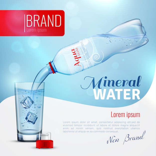 Cartel De Marca De Publicidad De Agua Mineral Vector Gratis