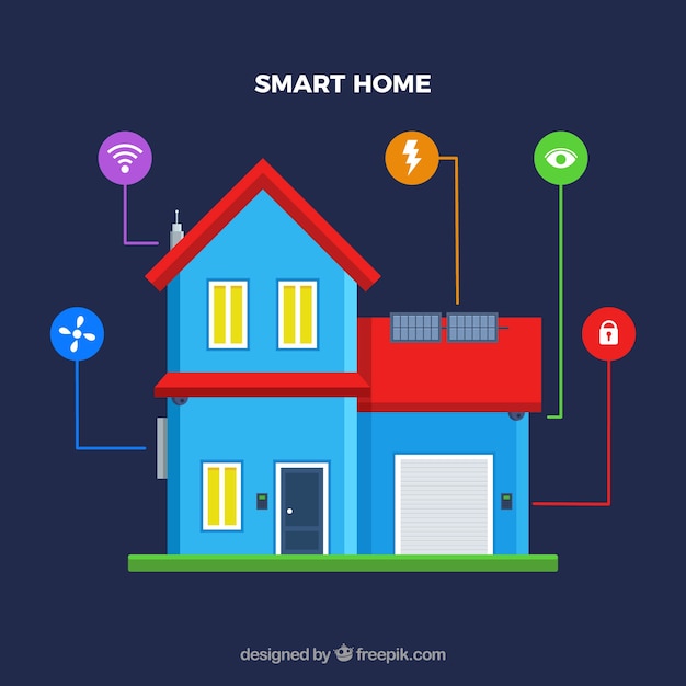 Casa Inteligente En Estilo Plano Vector Gratis