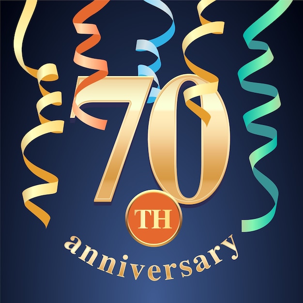Celebración del aniversario de 70 años. elemento de diseño de plantilla ...
