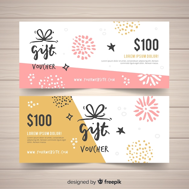 Cheque regalo de 100 dólares vector gratuito