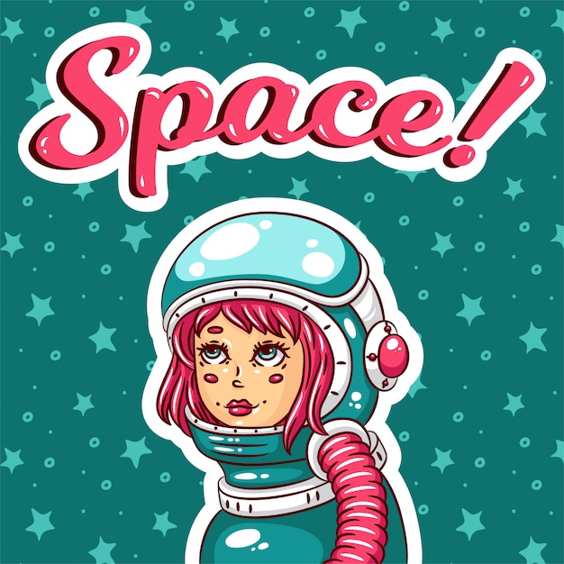 Chica Astronauta En Traje Espacial Vector Premium 3945