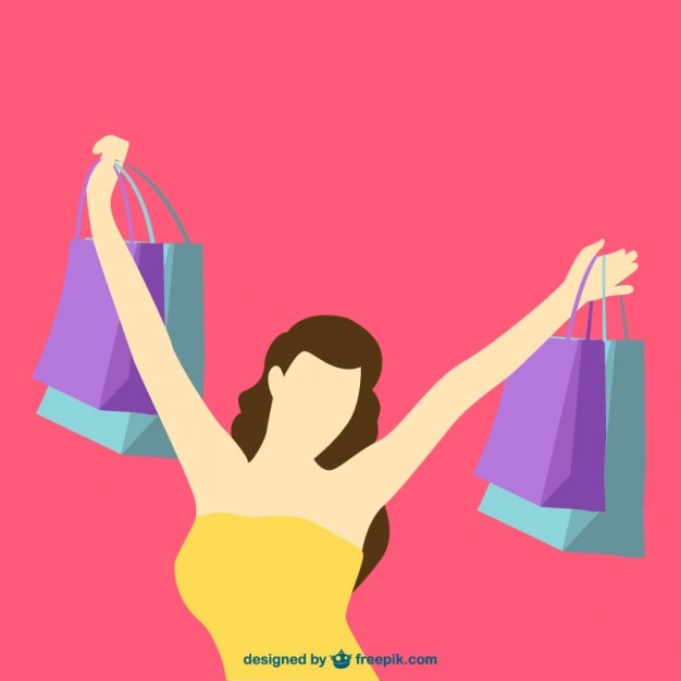 Chica De Compras Imagen Vectorial Vector Gratis 5539