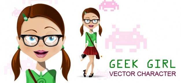 Chica Geek Vector De Caracteres Descargar Vectores Gratis