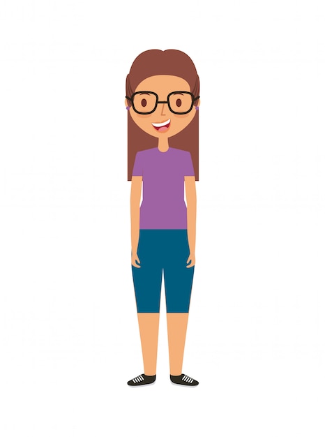 Chica joven de dibujos animados | Vector Premium