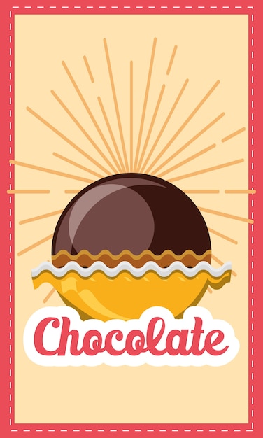 Chocolate Con Icono De Trufa De Chocolate Vector Premium