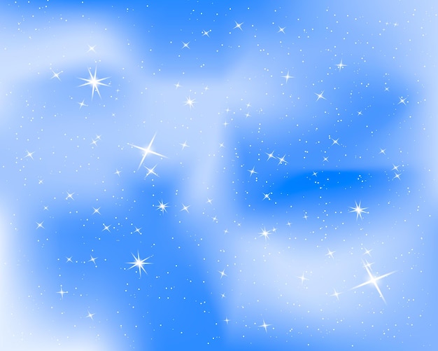 Cielo Nocturno Con Estrellas Y Nubes Fondo Azul Estrellado De La Chispa Vector Premium 8764