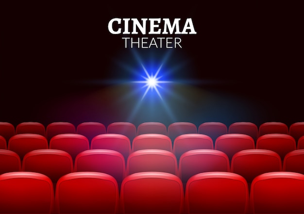 Cine Cine Rojo Asientos Interior Premiere Showtime Cinema Teatro Fondo