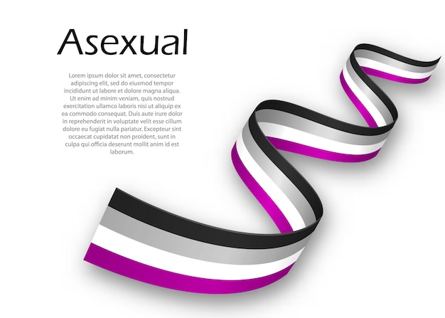 Cinta Ondeando O Banner Con Bandera De Orgullo Asexual Ilustraci N Vectorial Vector Premium