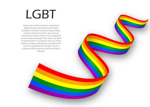 Cinta Ondeando O Banner Con Bandera De Orgullo Lgbt Ilustraci N