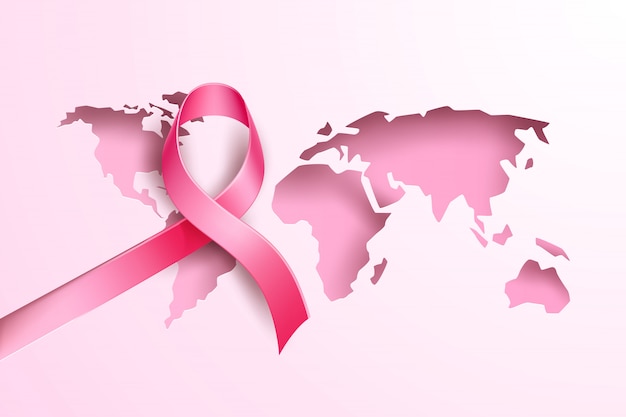 Cinta Rosa De Cartel De Conciencia De Cáncer De Mama De Vector Vector Premium 7021