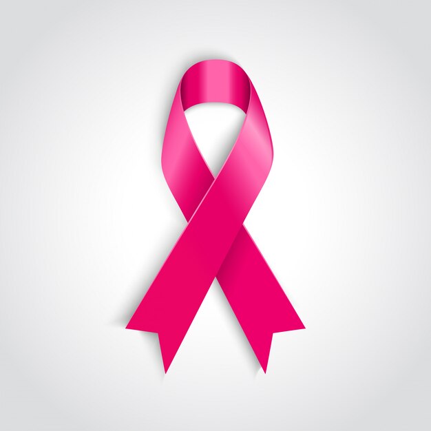 Cinta Rosa De Concientización Sobre El Cáncer De Mama Vector Premium