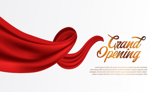 Cinta de seda roja de gran apertura de lujo. Vector Premium