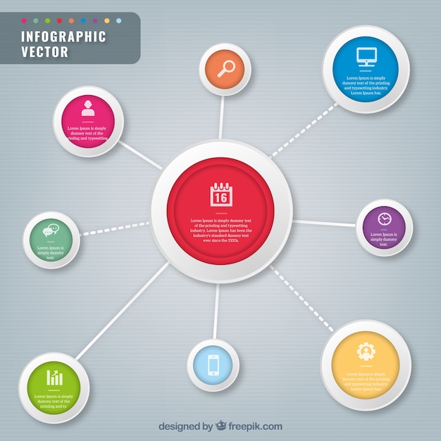 C Rculos Coloreados Infograf A Vector Gratis