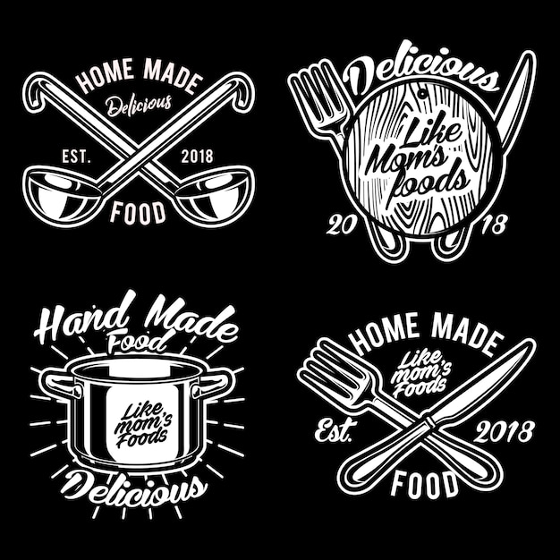 Cocinar cosas logo vector set ilustración | Vector Premium