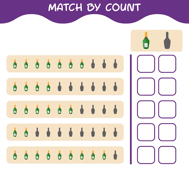 Coincidencia Por Recuento De Botella De Champán De Dibujos Animados Emparejar Y Contar Juego 3834