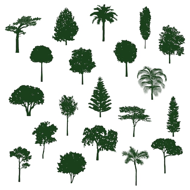 Colección De Arboles Vector Gratis