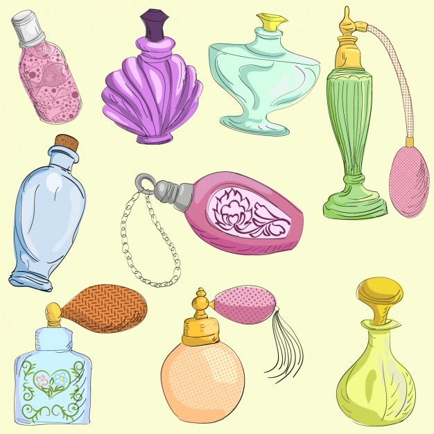 Coleccion De Botes De Perfume Vector Gratis