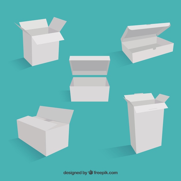 Download Colección de cajas blancas para envío | Vector Gratis
