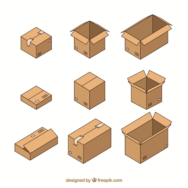 Download Colección de cajas de cartón para envío | Vector Gratis