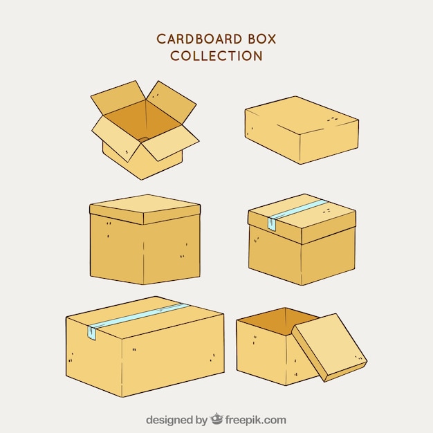 Download Colección de cajas de cartón para envío | Vector Gratis