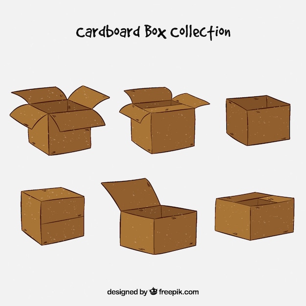 Download Colección de cajas de cartón para envío | Vector Gratis