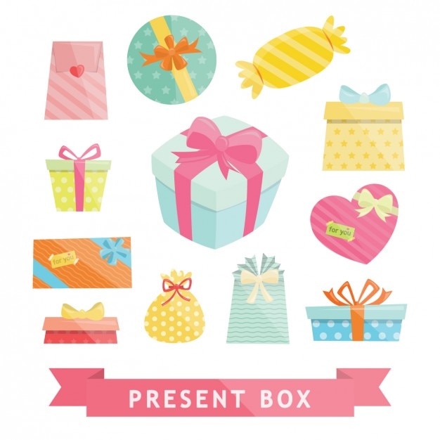 Download Colección de cajas de regalo a color | Vector Gratis