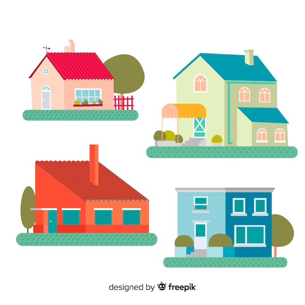 Colección de casas Vector Gratis