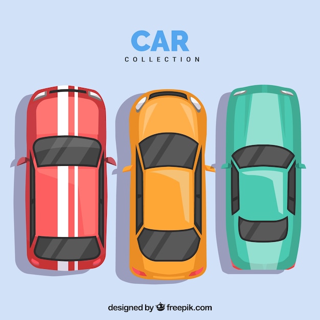 Colección De Coches Planos Con Vista Superior | Vector Gratis