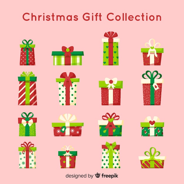 Colección Colorida De Regalos De Navidad Con Diseño Plano Vector Gratis 2816