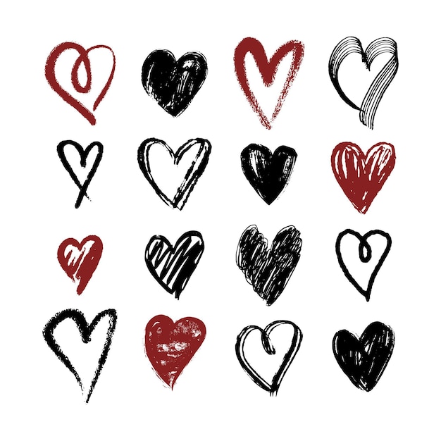 Colección Corazones Dibujados A Mano Vector Gratis 9847