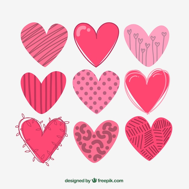 Colección de corazones Vector Gratis