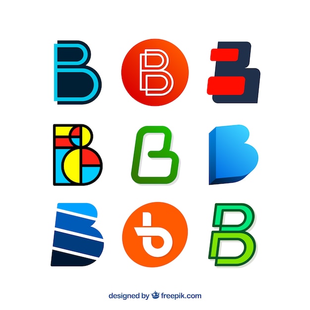 Colección De Logotipos Modernos De Letra "b" | Descargar Vectores Gratis