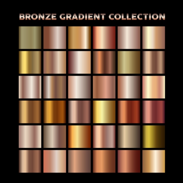 Colección De Degradado De Bronce Vector Premium